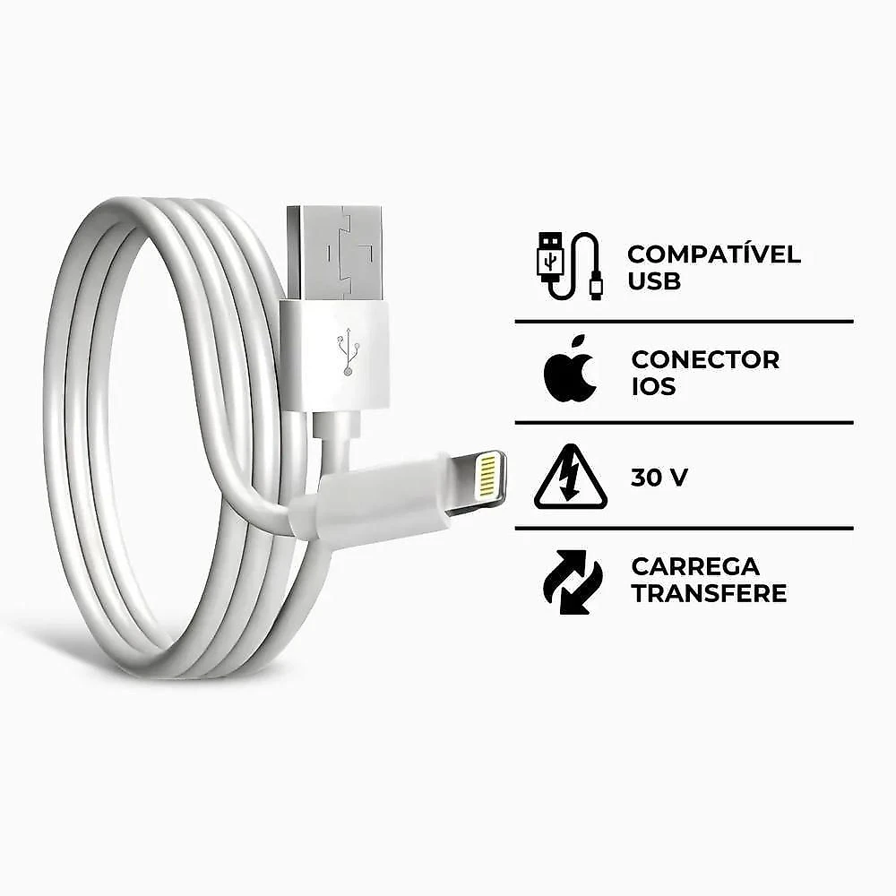 Cabo Para Iphone Conector Usb