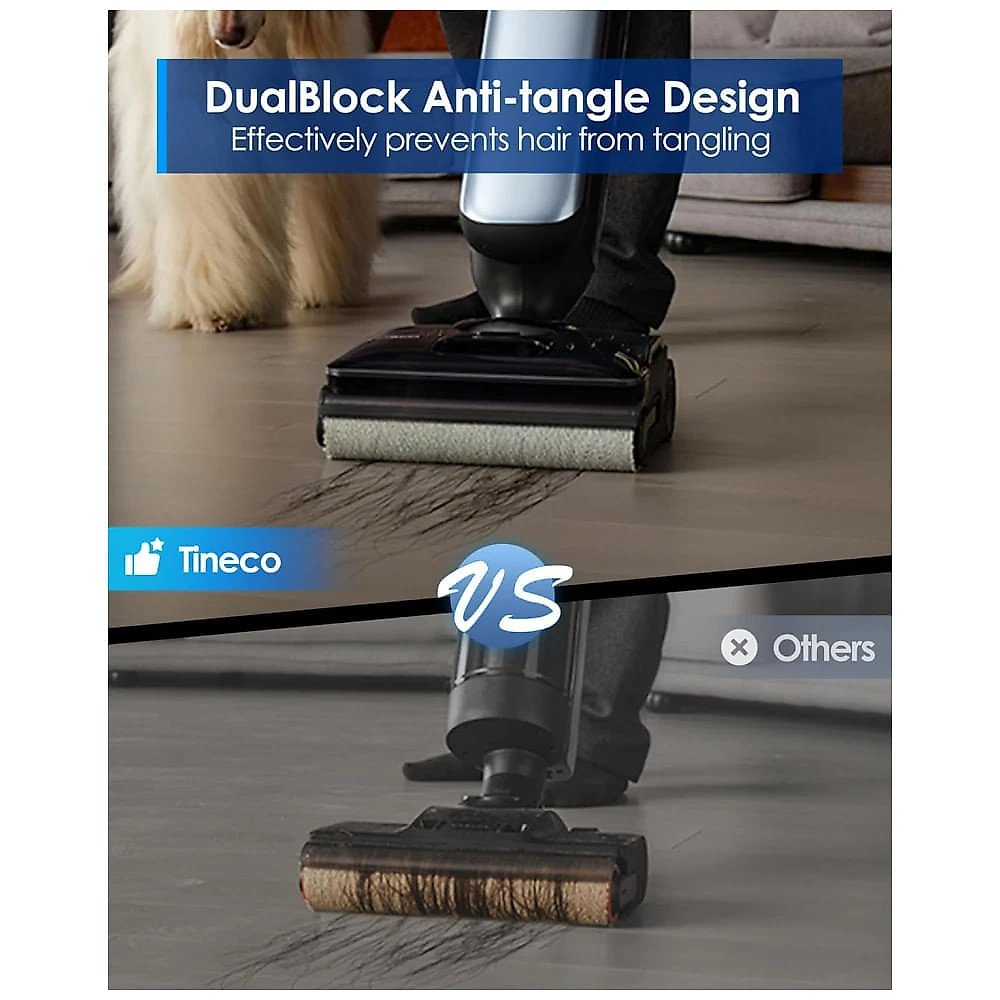 Aspirador de Pó Tineco Floor One S9 Artist Pro Wet Dry, 22kPa de Sucção, Design Anti-Emaranhado, Autolimpeza Flashdry , Até 75 Min de Autonomia