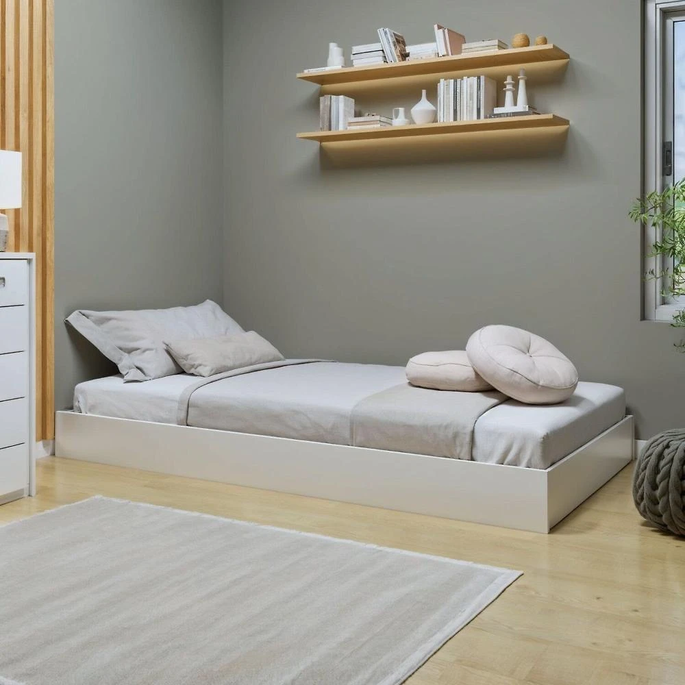 Cama Auxiliar de Solteiro com Rodizio Move Branco