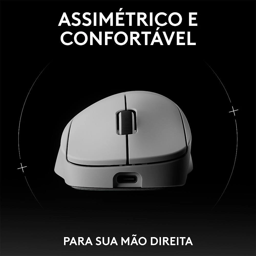 Mouse Gamer Sem Fio Logitech G Pro X Superlight 2 DEX, Lightspeed, 44.000 DPI, Design Assimétrico para Destros, Branco -910-007364