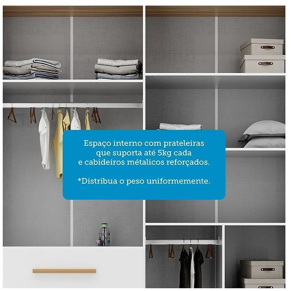 Quarto de Bebê com Berço Guarda-roupa e Cômoda com Janelas 100% Mdf Retrô Kakau Espresso Móveis Branco Brilho/Amêndoa