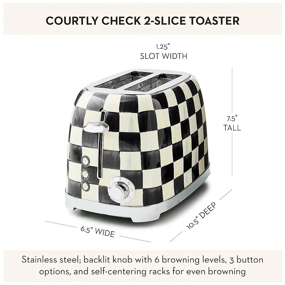 Conjunto chaleira elétrica e torradeira Mackenzie-Childs Courtly Check inox preto e branco 110V