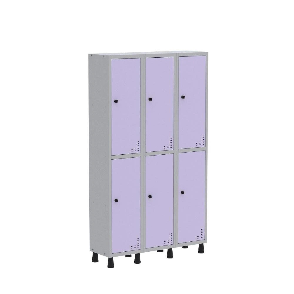 Armário Locker Guarda Volume Aço Light 6 portas 103,5x179,5cm com prateleira interna