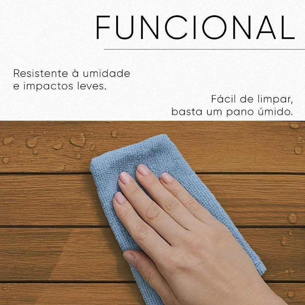 Papel de Parede Autocolante BSL3843 com Textura Ripada Fácil de Instalar Amadeirado Leva Pro Pet