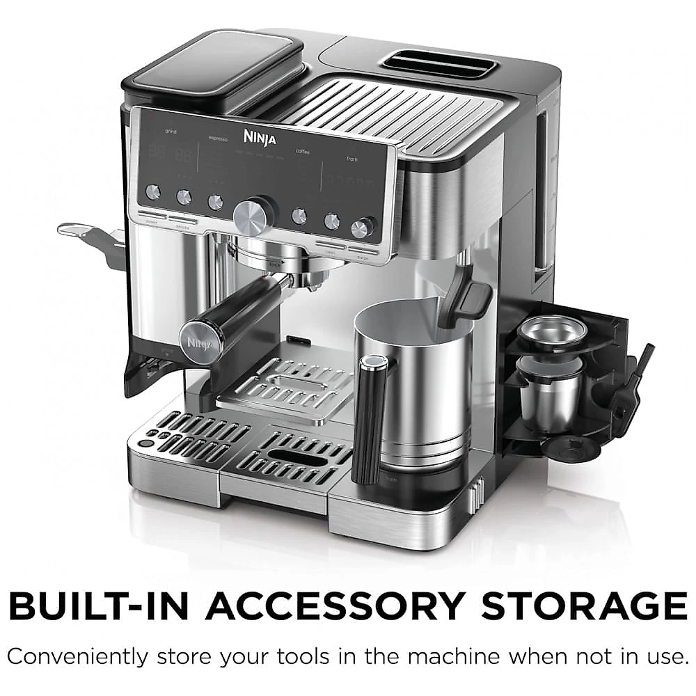 Máquina de Espresso Ninja Luxe Café Pro ES701 Inox, 2 L, Moedor Integrado, 120V