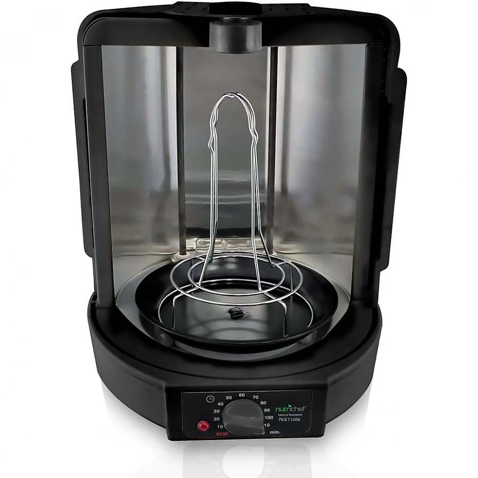 Churrasqueira Grill Rotisserie com Temperatura Ajustável, 110V 700W, NutriChef, Preto