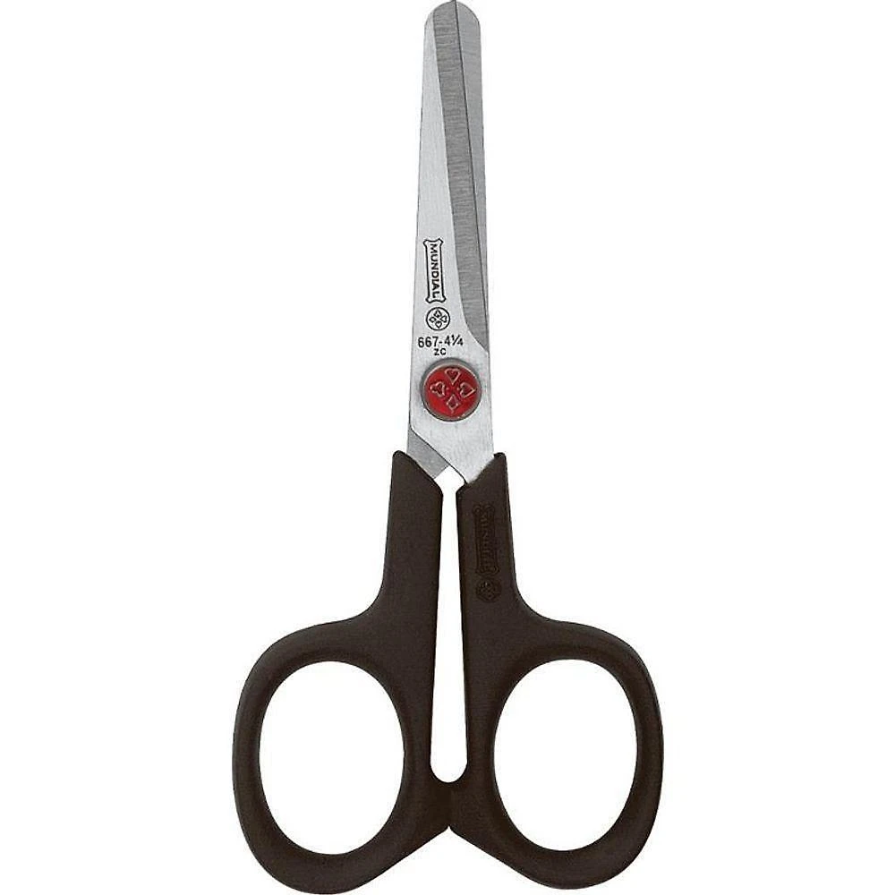 Tesoura Escolar Mundial Bolso Ponto Vermelho 11cm Aço Inoxidável Vermelha