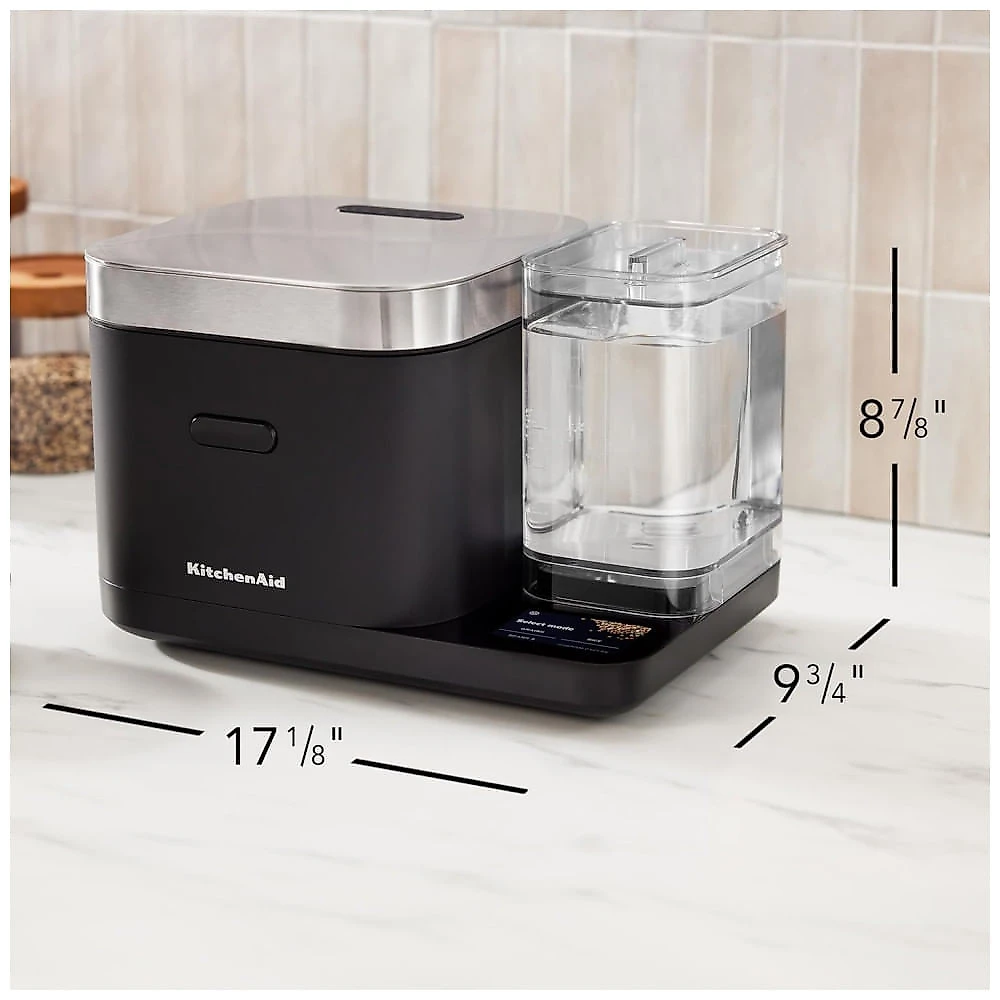 Panela de Arroz KitchenAid 8 Xícaras com Balança Integrada, Tanque de Água e Sensoriamento Automático. Cozinha Arroz e Grãos com Precisão.