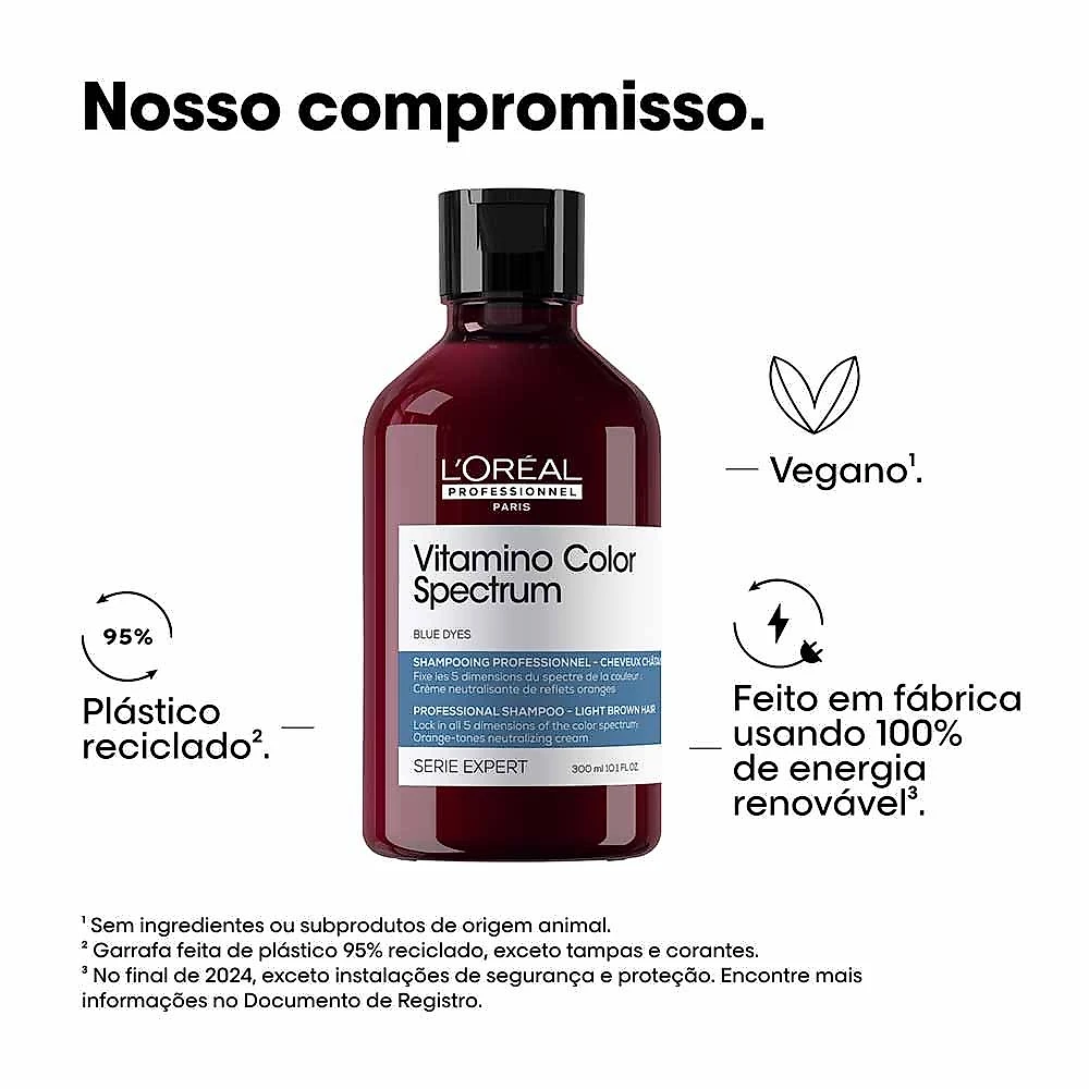 Shampoo matizador l'oréal professionnel vitamino color spectrum tons alaranjados 300ml