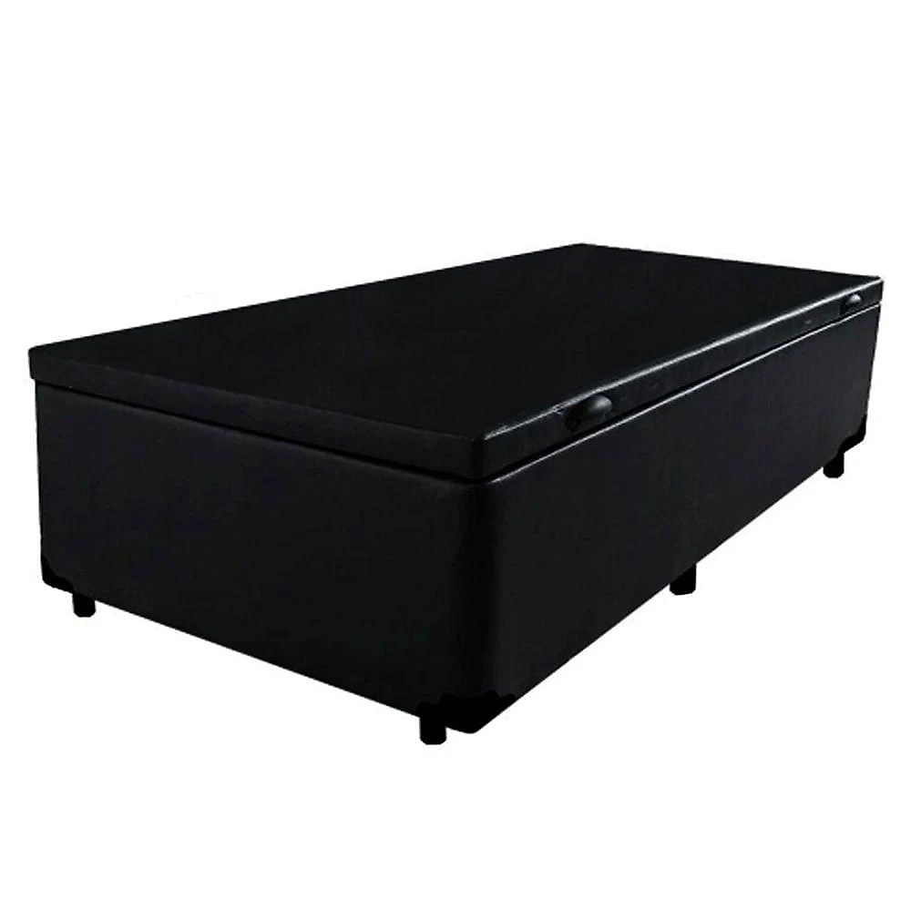 Cama Box Baú Solteiro Sintético Mega Cama Preto 88x188x45cm