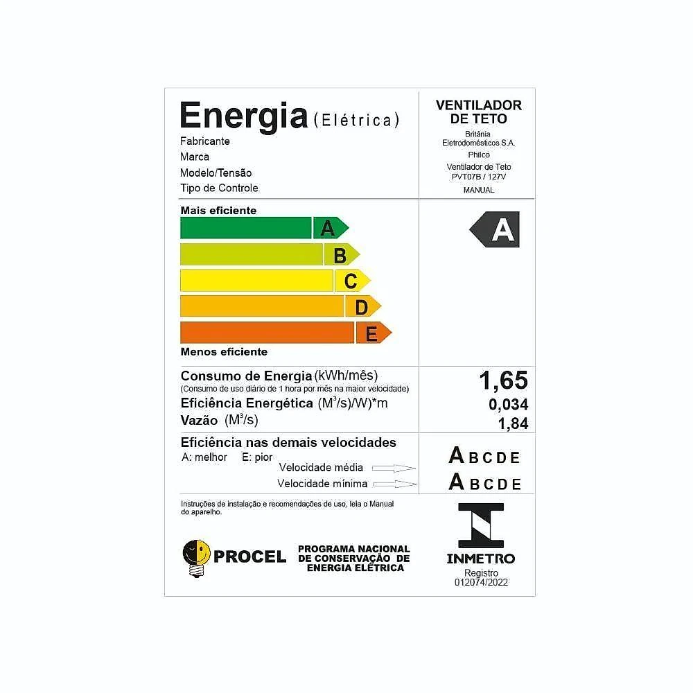 Ventilador de teto 145w 3 pás 3 velocidades branco easy fitting 110v