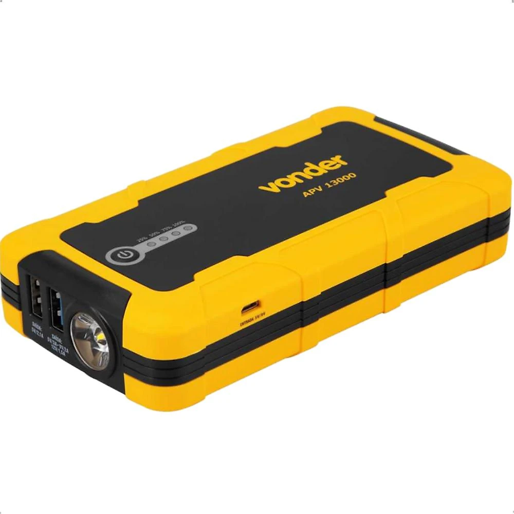 Auxiliar de partida portátil vonder 13000mah com usb e lanterna led
