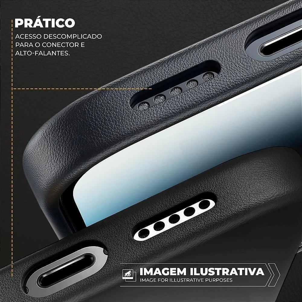 Miniatura Capa Para Iphone 15 Pro - Couro Dual Magsafe - Preta - Gshield