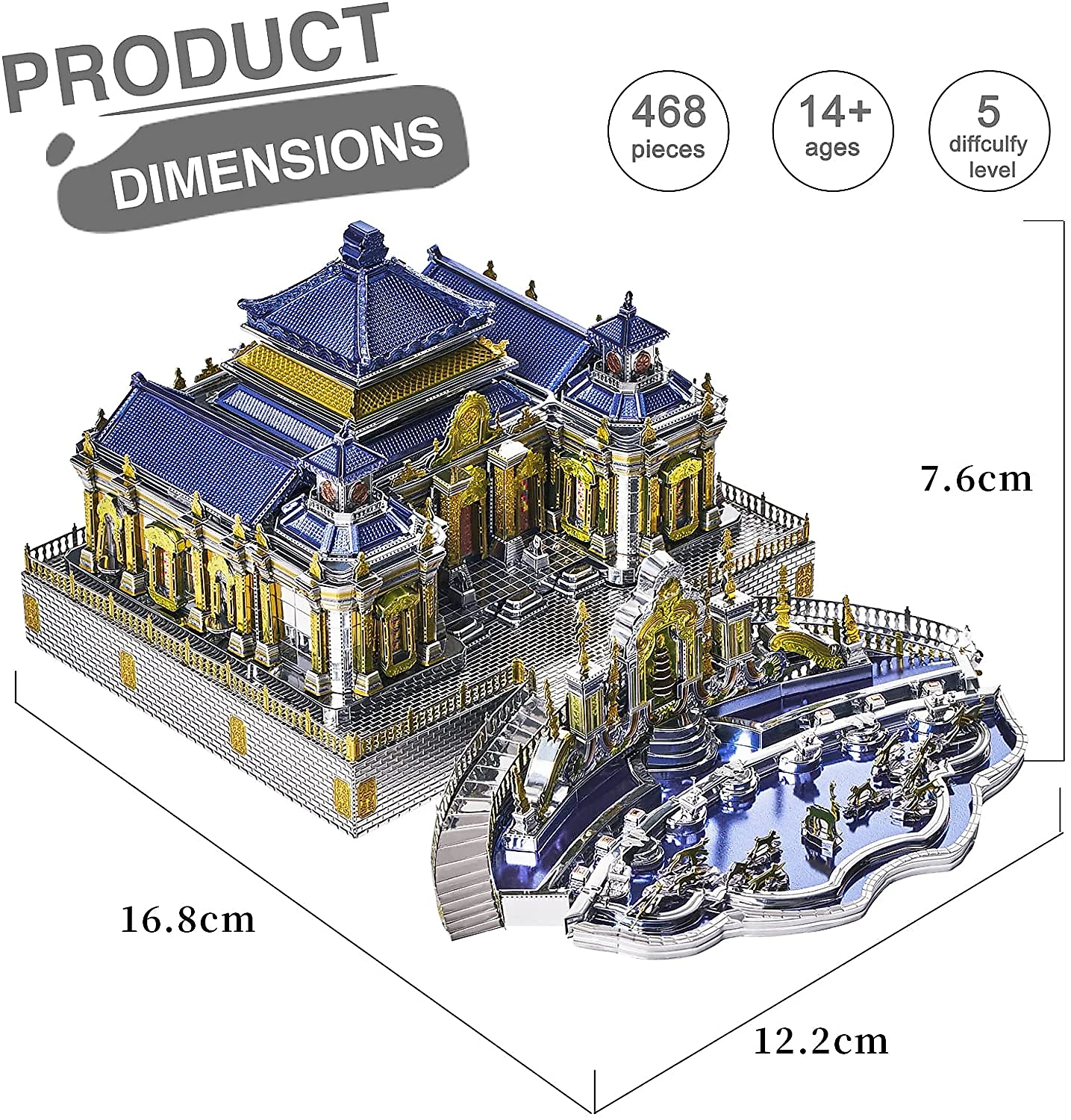 Piececool Quebra Cabeças 3D Arquitetura Palácio de Verão pa ra Crianças e Adultos 56 Peças