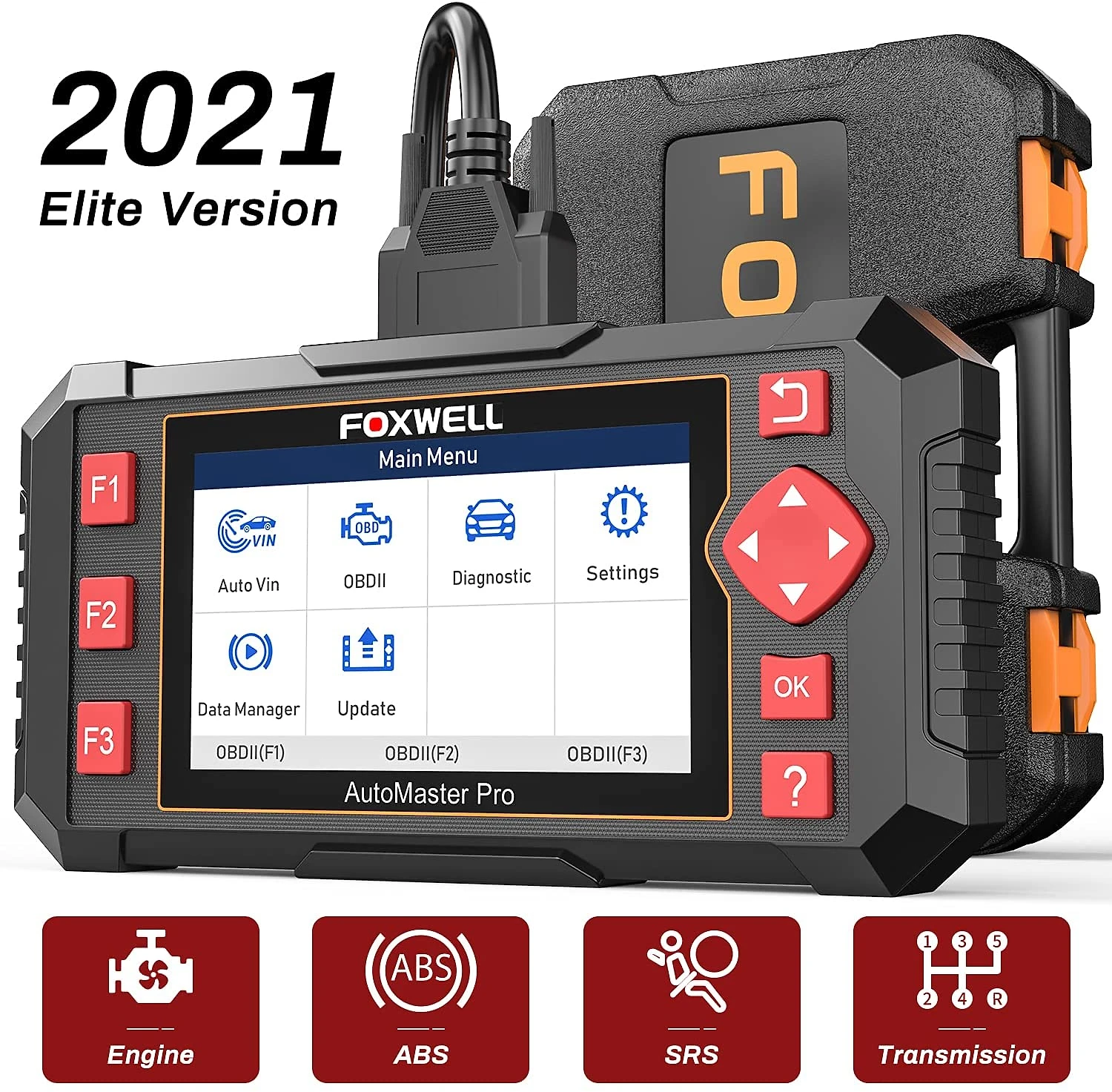 Miniatura FOXWELL Scanner Automotivo com Tela LED e Diagnóstico OBD2 NT604 12V Preto