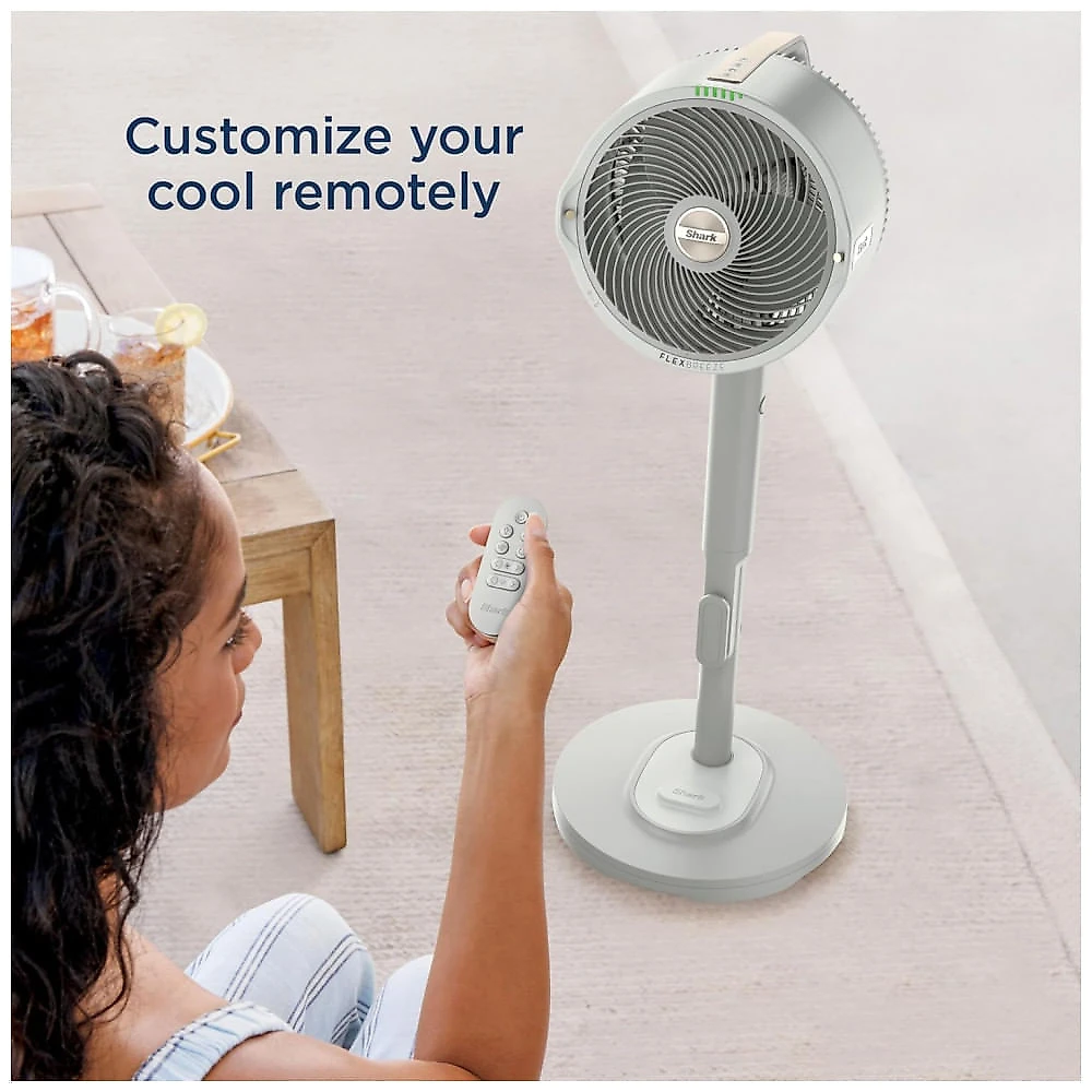 Ventilador Shark FlexBreeze Pro Mist pedestal e de mesa, com névoa integrada, indoor & outdoor, com fio e sem fio, branco, 110V