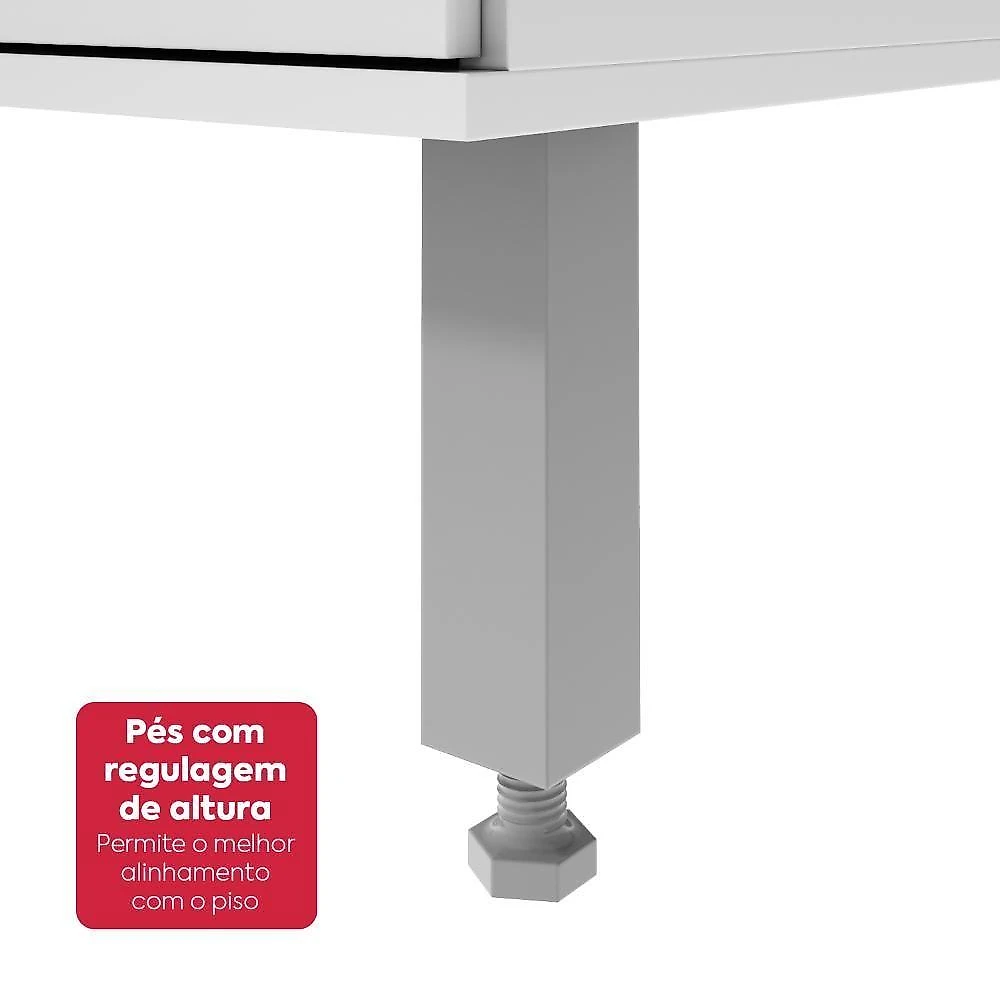 Cozinha Modular Nina 4 Módulos 2 Gavetas MDP MDF 279CM Branco Móveis Lopas webcontinental-7898789571063