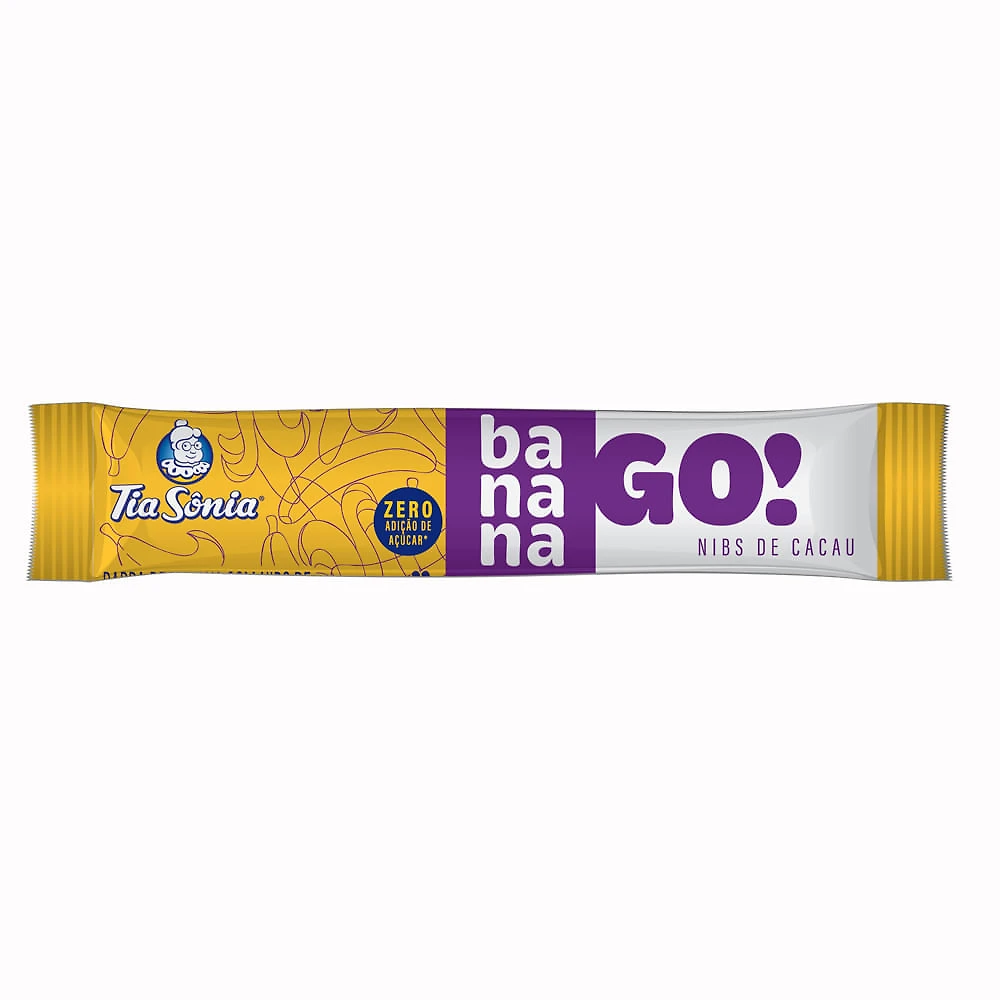 Barra Tia Sonia Banana Go! Nibs de Cacau Zero Adição de Açucar 22g