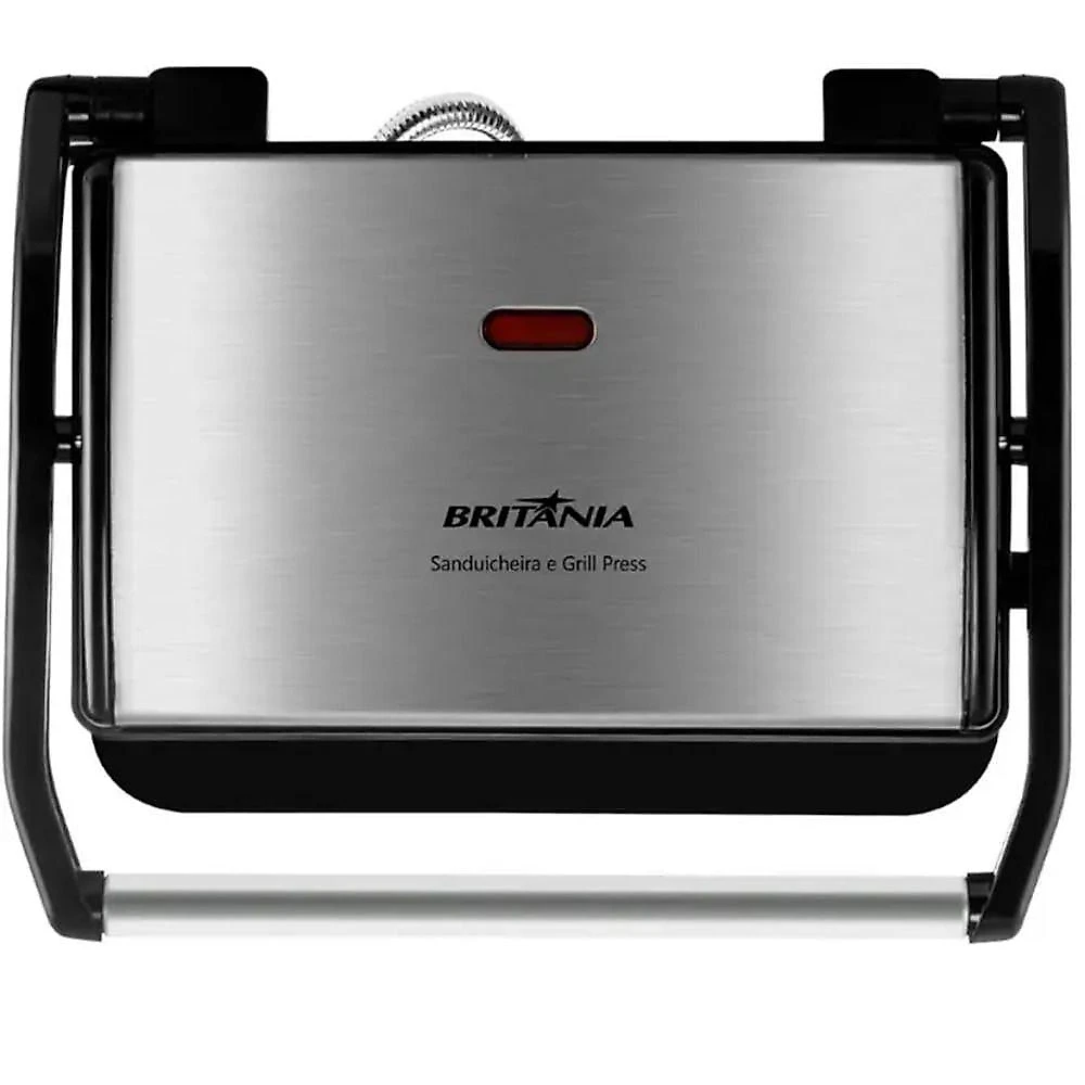 Sanduicheira Grill Britânia Press BGR27I 850W Preto Inox 110V
