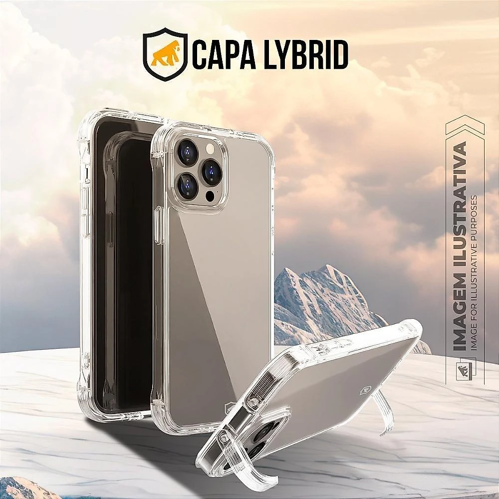 Capa para Iphone 12 Pro Gshield Lybrid Proteção Híbrida Policarbonato e TPU Transparente com Suporte