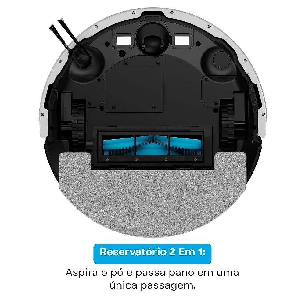 Robô Aspirador e Passa Pano KABUM! smart K800 Pro, Mapeia a Laser, Autolimpante, Recarga automática, 13000Pa, APP, 220v, Branco - KSAR81020BR