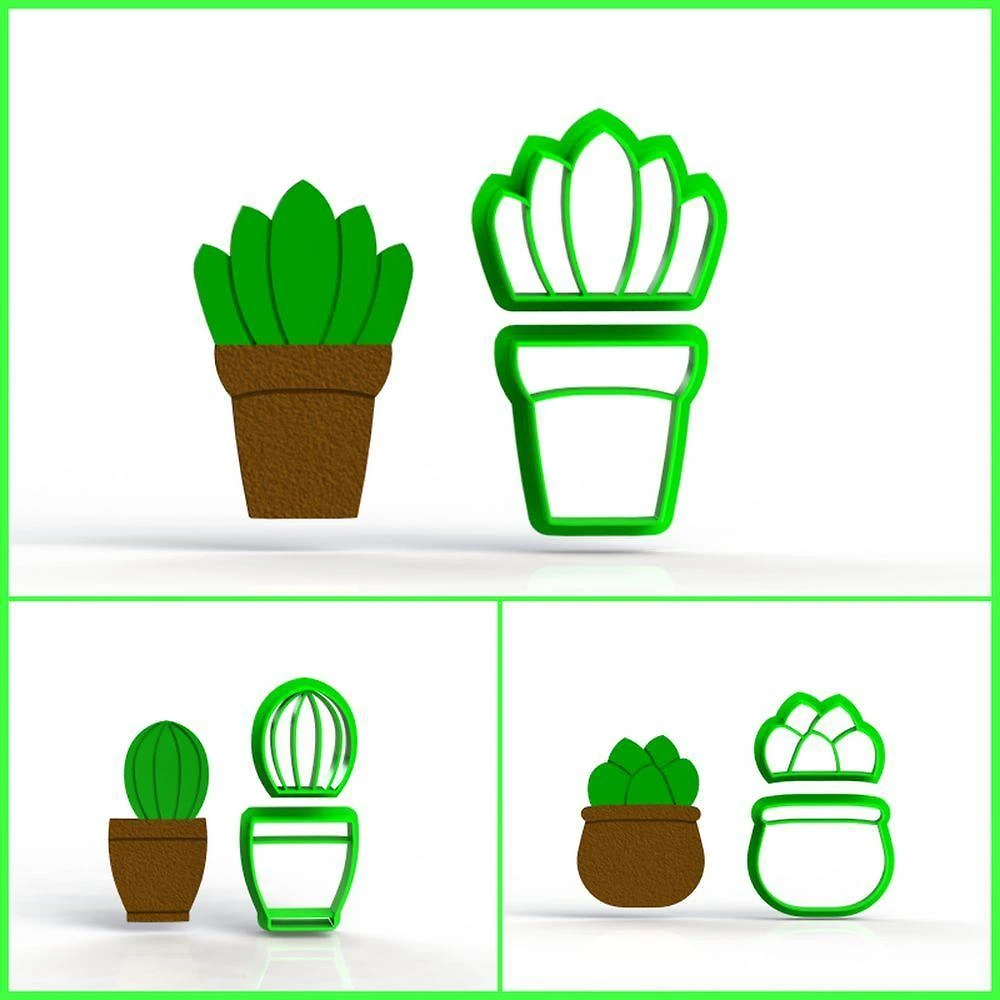 Cortador Kit Vaso De Suculentas Tamanho 5 Cm
