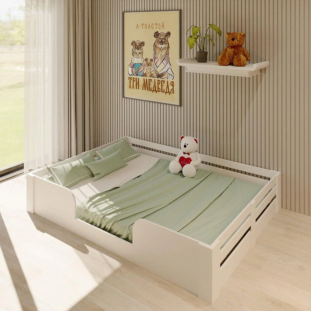 Miniatura Cama Infantil Montessoriana Casal Liz Yescasa Branco Perfect Wood