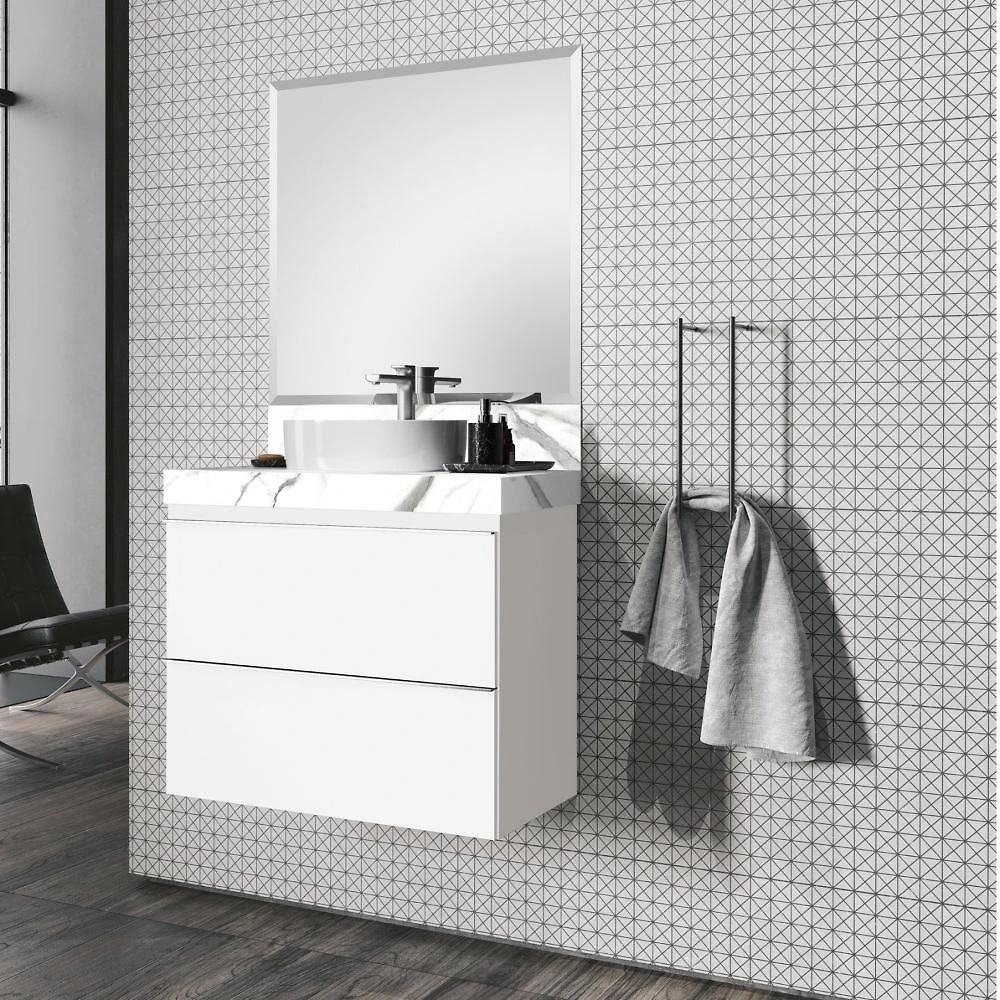 Lavatório em Porcelanato 80cm para Cuba de Apoio