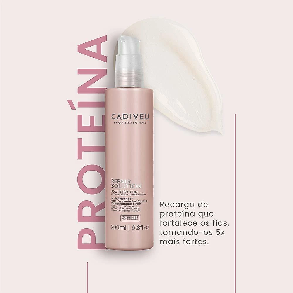 Cadiveu professional repair solution proteína fortalecedora pré shampoo 200ml