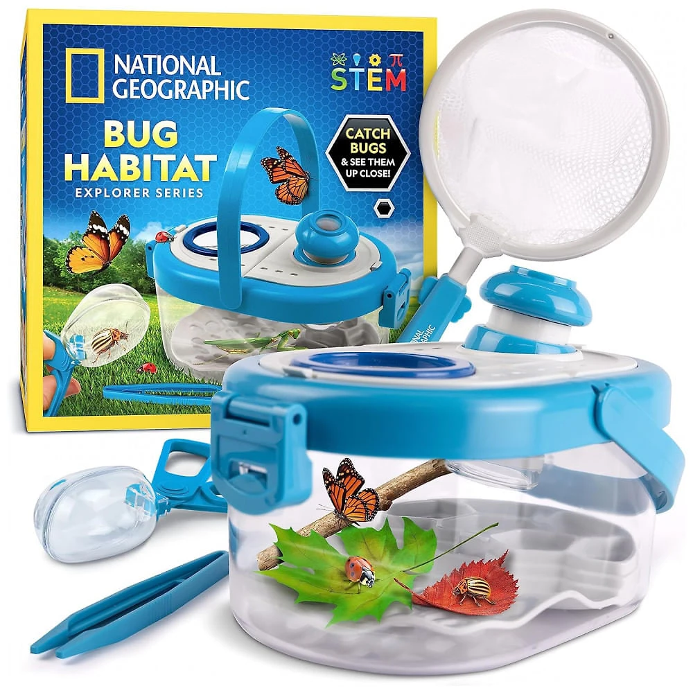 Kit de Exploração de Insetos – Habitats, Rede, Pinças, Aprendizagem STEM, Presente Educativo para Crianças, National Geographic