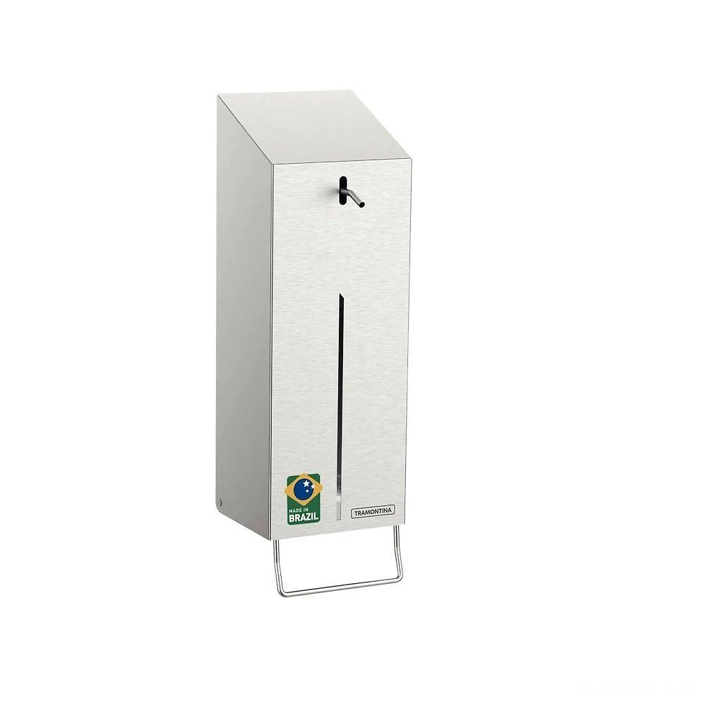 Dispenser De álcool Gel E Sabão Líquido 1 Litro Em Aço Inox Com Acabamento Escovado
