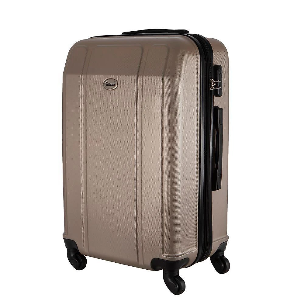 Mala De Viagem Grande Em Abs Ika Continental Cadeado Embutido Rodas Giro 360 - Champagne, G