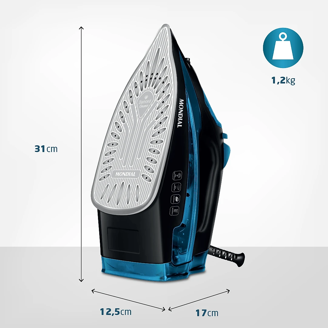 Ferro de Passar a Vapor Mondial F-53 FERRO A VAPOR F-53 127V/60HZ .