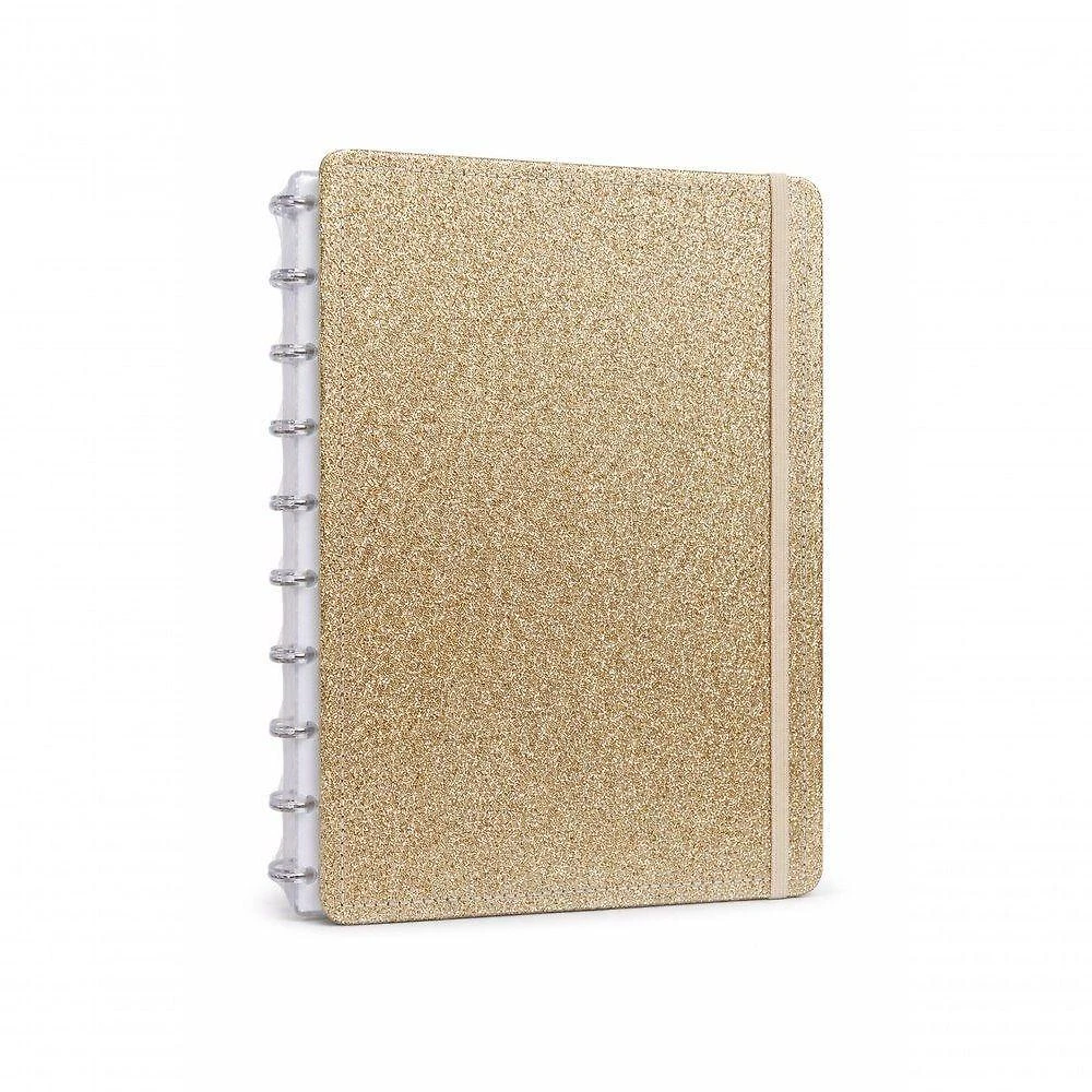 Caderno de Disco Reposicionável Disko Shine Médio m Capa Dura Dourado
