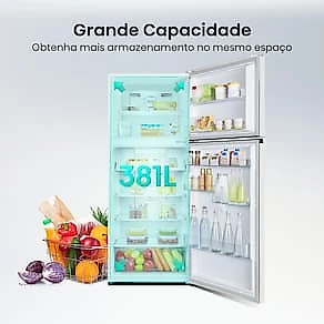 Geladeira Hisense Duplex Branca 381L Inverter Frost Free RT3N375 110V