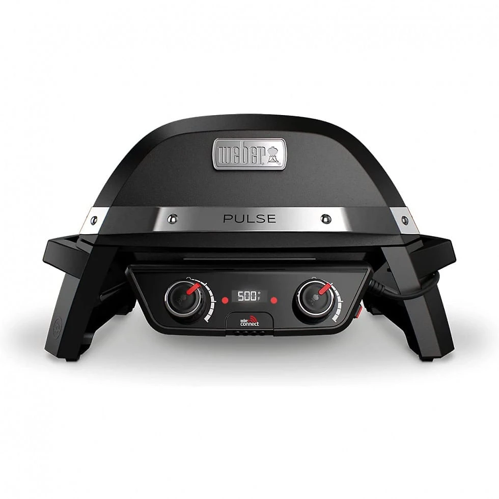 Churrasqueira Elétrica com 2 Queimadores e Tela LCD, 110V Weber Pulse 2000, Preta