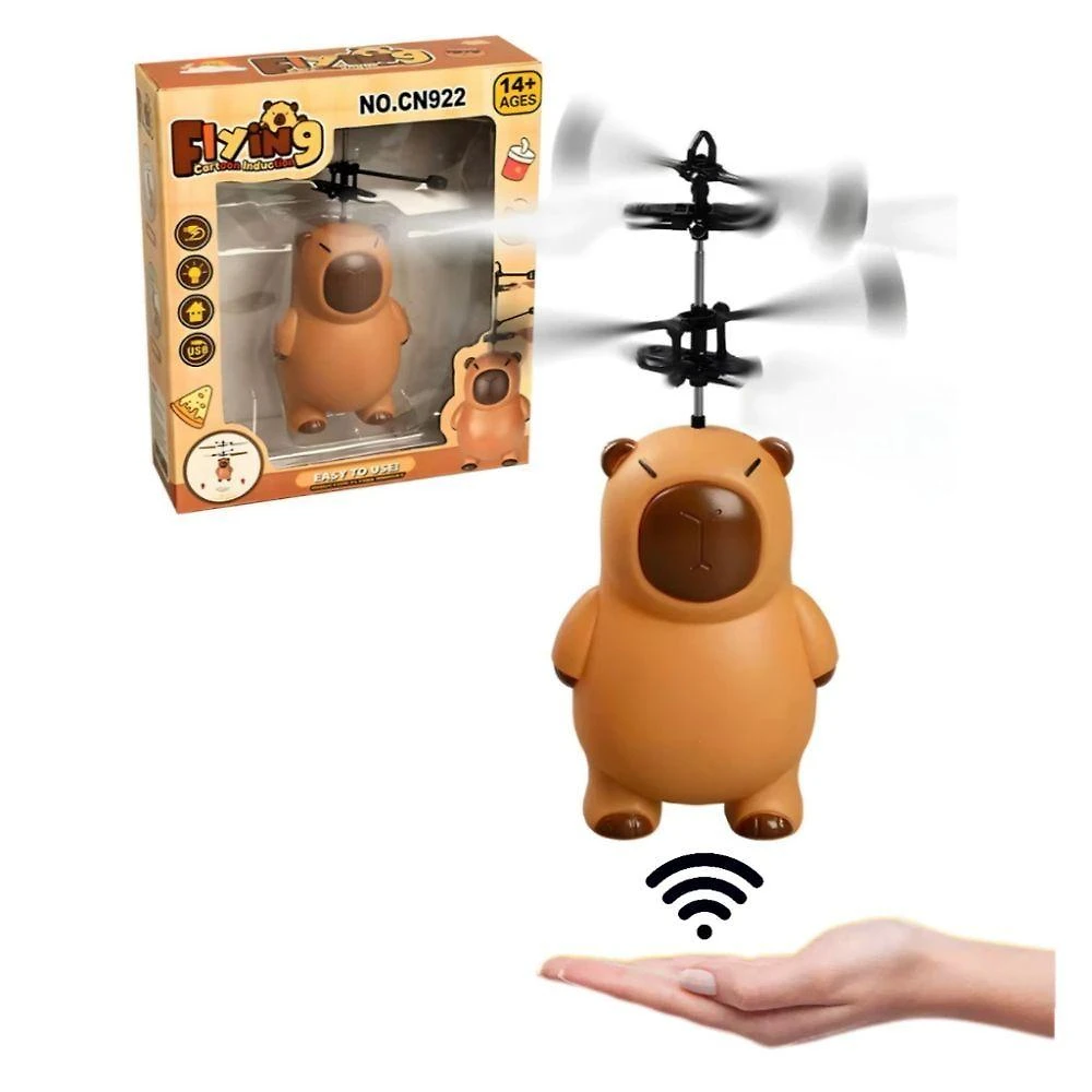 Brinquedo Drone Capivara Voadora com Sensor de Mão Recarregável Via USB