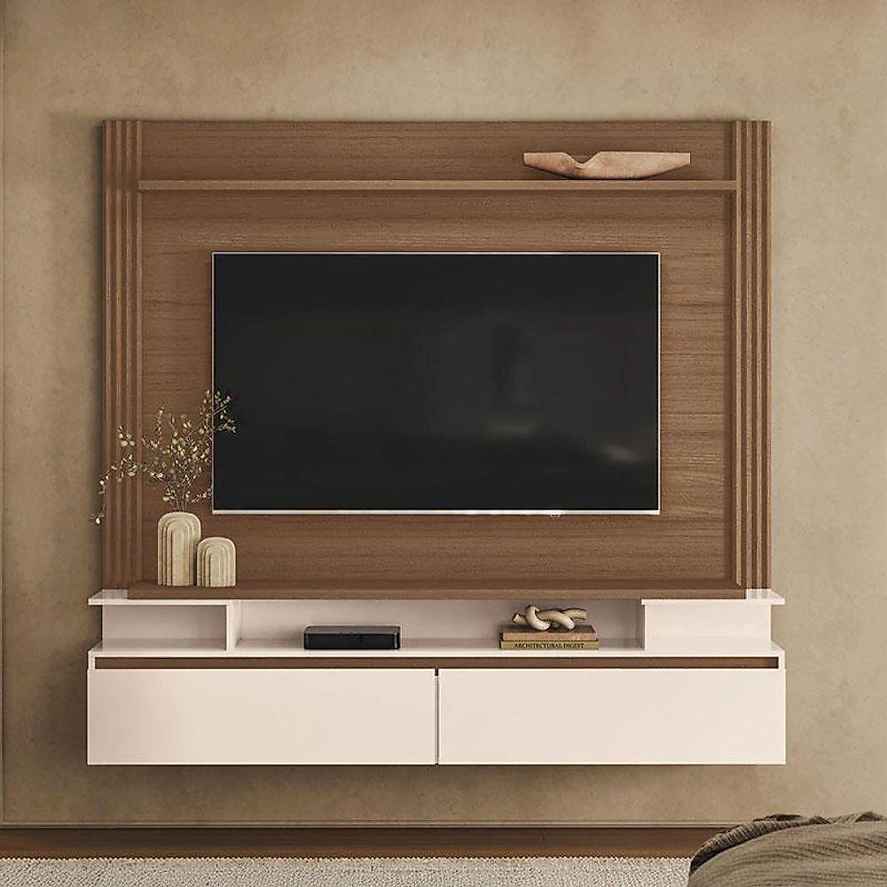 Home Suspenso Astor Castanho Off White Com Mesa De Centro Liz Off White - Hb Móveis
