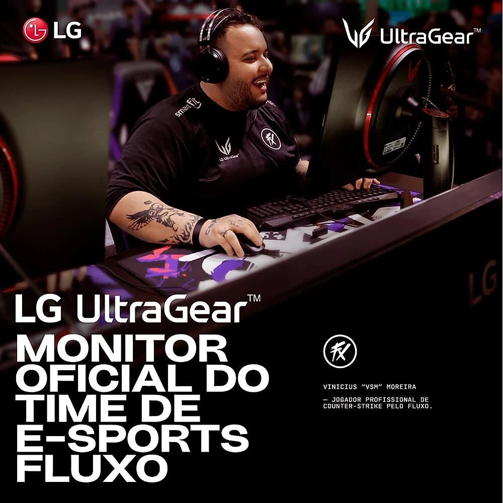 Monitor Gamer LG UltraGear 27", FHD, 180Hz, 1ms, IPS, DP e HDMI, HDR10, FreeSync, G-Sync - 27GS60F-B
