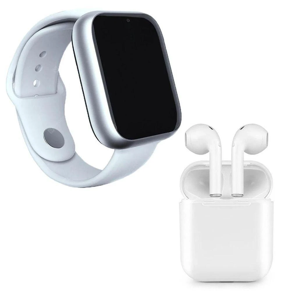 Kit 1 Relógio Smartwatch Z6 Preto + 1 Fone Bluetooth I9s Tws Branco - Smart Bracelet