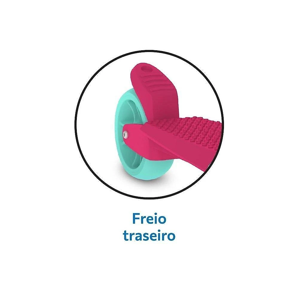 Patinete Skatenet Infantil Led Ajustável Pink Bandeirante
