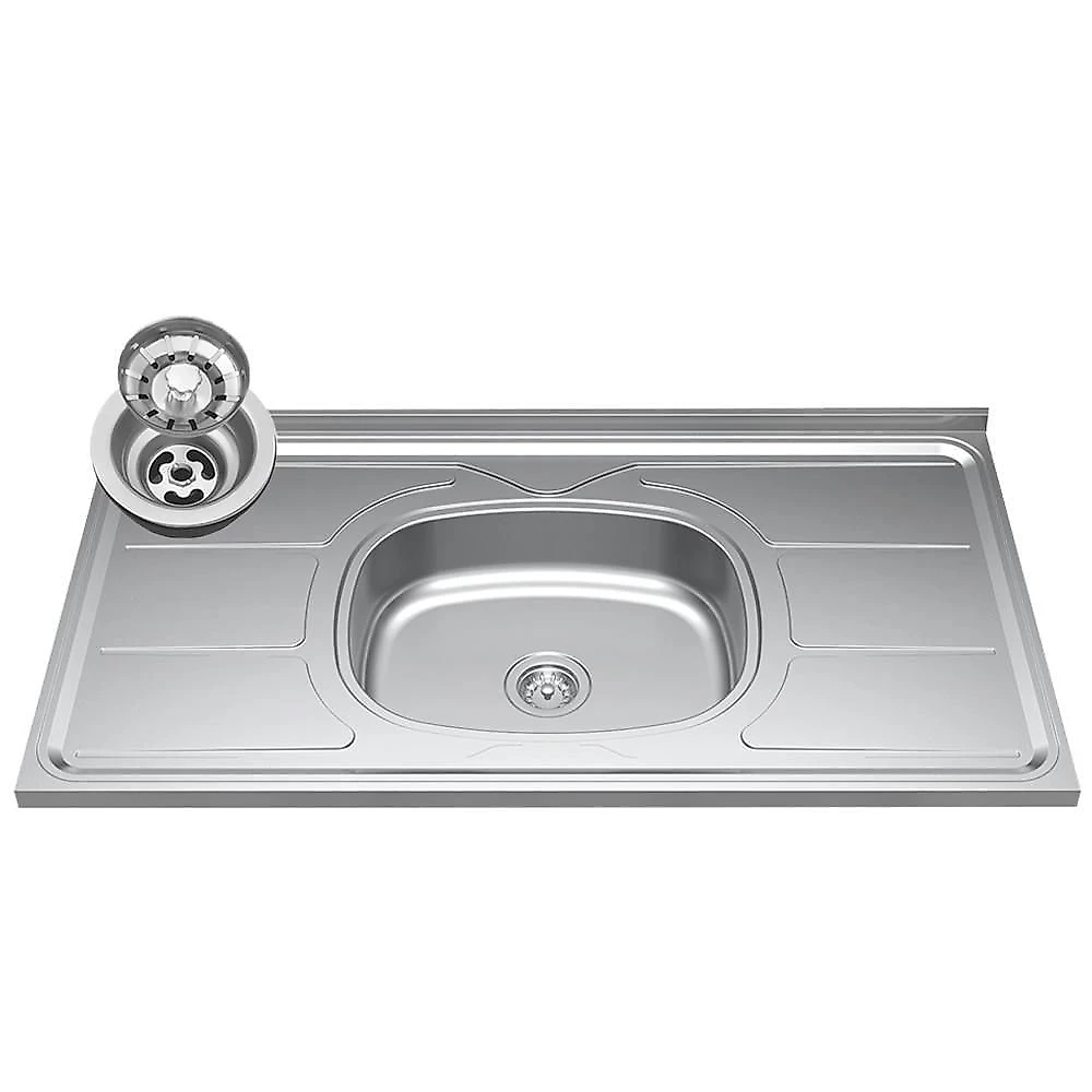 Armário Aéreo Indiana E Balcão Gabinete 100cm Com Pia Inox Luziania Castanho-preto - Lumil