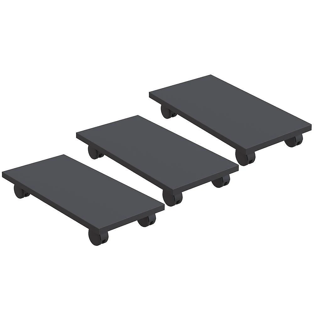 Kit 03 Suportes Para Cpu Com Rodízios Cyber L03 Preto