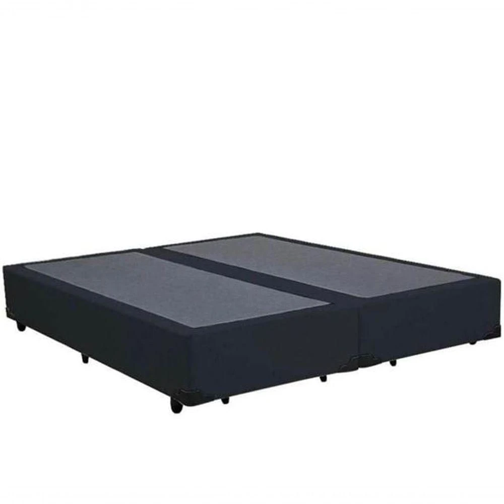 Cama Base Box Casal Bipartido Preto 138x188 Suede