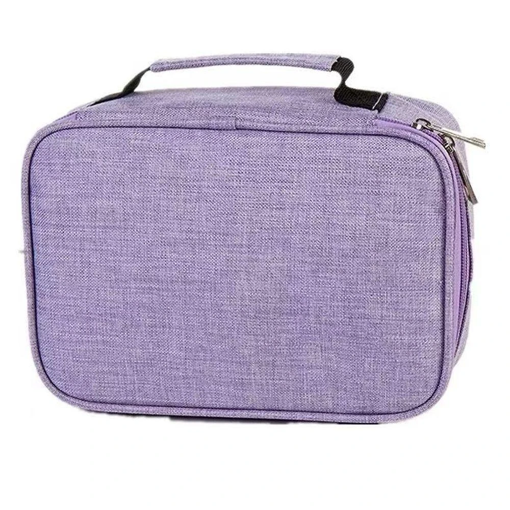 Estojo Escolar OEM Tático Grande de Nylon com Divisórias 212 3 Partição Roxo