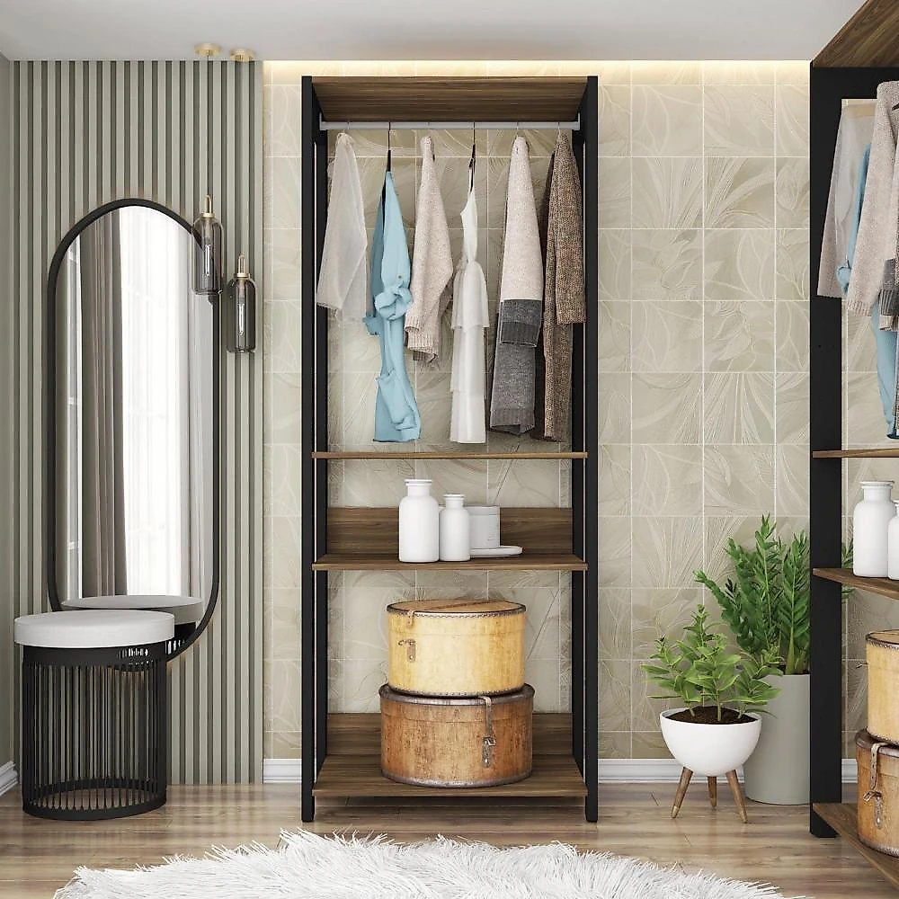 Módulo para Closet 2 Prateleiras Aberto Byte Mel/Preto