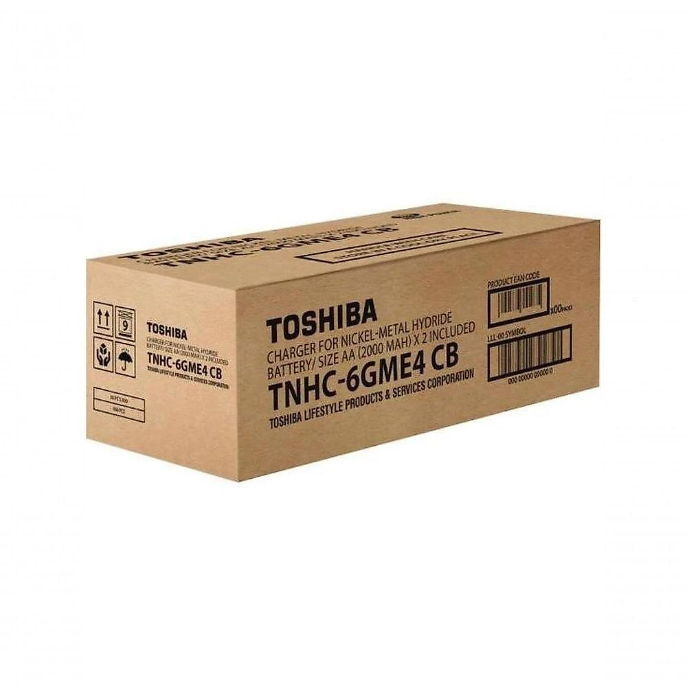 Carregador de Pilhas Usb Toshiba TNHC-6GME4 CB Aa e Aaa 2000mAh Branco com 4 Peças