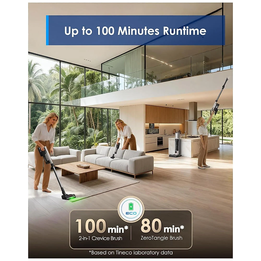Aspirador Sem Fio Tineco Pure ONE Station 5 Pro Cinza 200AW ZeroTangle Autolimpeza 100 Minutos PURE ONE STATION 5 PRO 25.