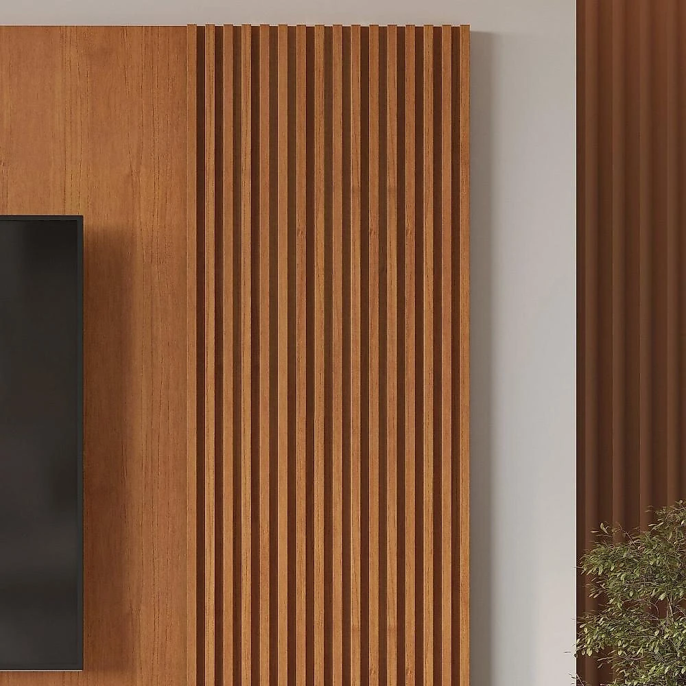 Estante Ripado Home para Tv de Ate 75 Polegadas 2 Portas 100% Mdf 220cm Valencia New Estante Home para Tv de Ate 75 Polegadas 2 Portas 100% Mdf 220cm Valencia New Naturalle