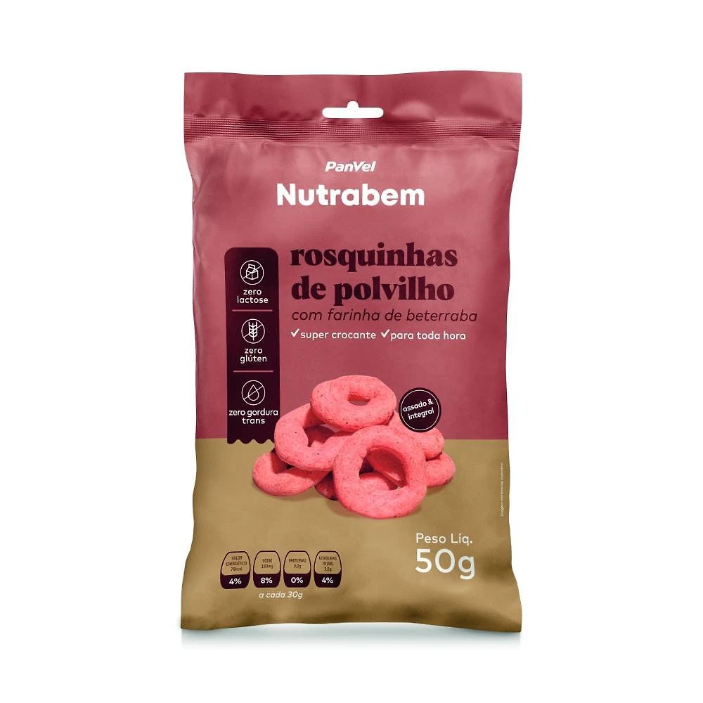 Miniatura Biscoito Polvilho Beterraba Panvel Nutrabem 50g